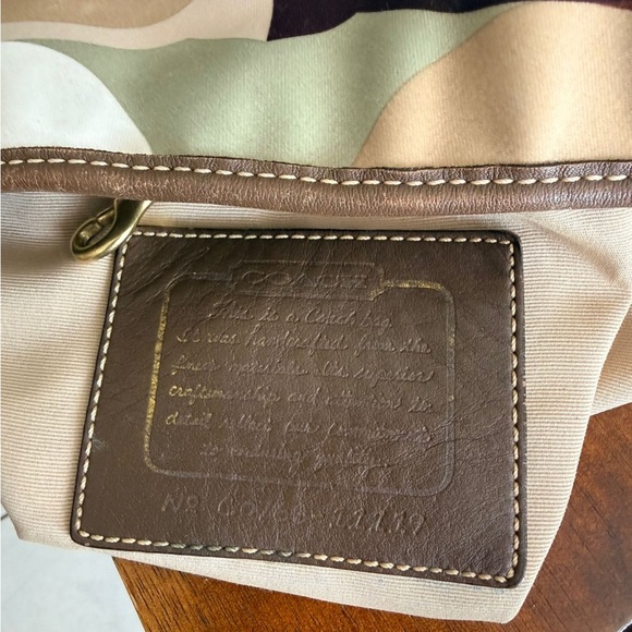 Vintage Coach Scarf Print Multicolor Signature Monogram Shoulder Handbag Purse - Picture 13 of 13